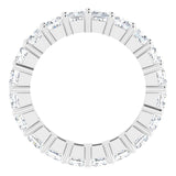 10K Gold Square Natural Diamond Shared-Prong Eternity Band – 3x3 mm Stones - White Gold - view 2