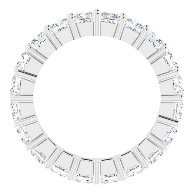 10K Gold Square Lab-Grown Diamond Shared-Prong Eternity Band – 3x3 mm Stones - White Gold - view 2