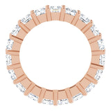 10K Gold Square Natural Diamond Shared-Prong Eternity Band – 3.25x3.25 mm Stones - Rose Gold - view 2