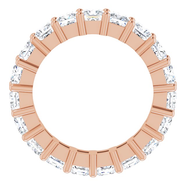 10K Gold Square Natural Diamond Shared-Prong Eternity Band – 3.25x3.25 mm Stones - Rose Gold - view 2