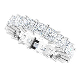 10K Gold Square Natural Diamond Shared-Prong Eternity Band – 3.25x3.25 mm Stones - White Gold - view 5