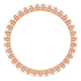 10K Gold Round Lab-Grown Diamond Shared-Prong Eternity Band – 1.5 mm Stones - Rose Gold - view 2