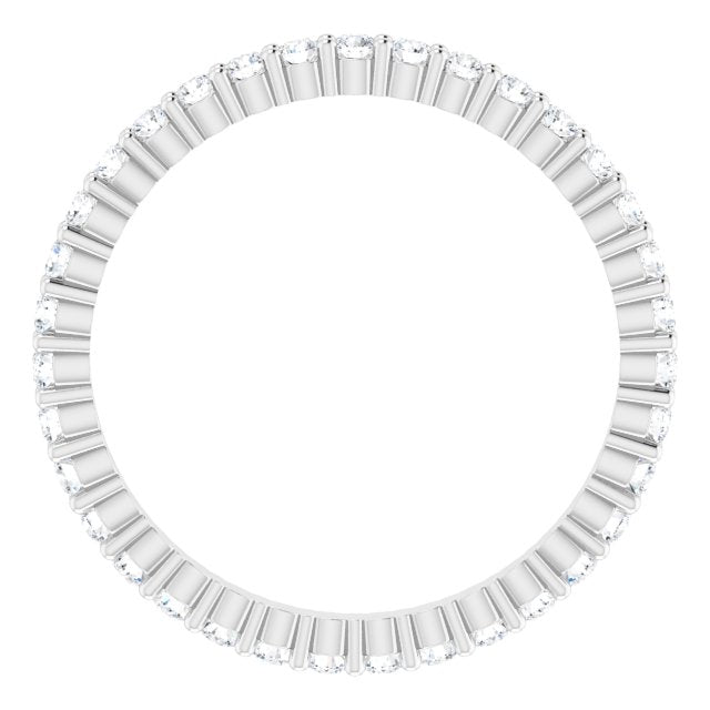 10K Gold Round Lab-Grown Diamond Shared-Prong Eternity Band – 1.5 mm Stones - White Gold - view 2