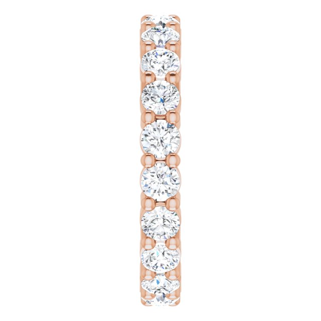 10K Gold Round Lab-Grown Diamond Shared-Prong Eternity Band – 2.75 mm Stones - Rose Gold - view 4
