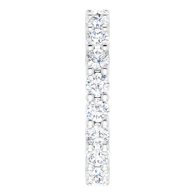 10K Gold Round Lab-Grown Diamond Shared-Prong Eternity Band – 2.75 mm Stones - White Gold - view 4