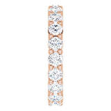 10K Gold Round Lab-Grown Diamond Shared-Prong Eternity Band – 3 mm Stones - Rose Gold - view 4