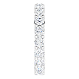 10K Gold Round Lab-Grown Diamond Shared-Prong Eternity Band – 3 mm Stones - White Gold - view 4