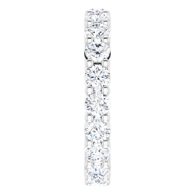 10K Gold Round Lab-Grown Diamond Shared-Prong Eternity Band – 3 mm Stones - White Gold - view 4