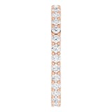 10K Gold Round Natural Diamond Shared-Prong Eternity Band – 1.7 mm Stones - Rose Gold - view 4