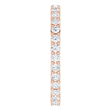 10K Gold Round Lab-Grown Diamond Shared-Prong Eternity Band – 1.75 mm Stones - Rose Gold - view 4