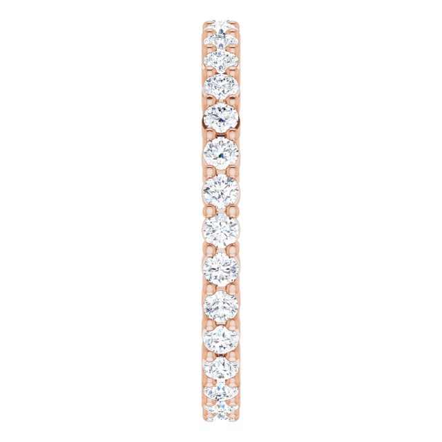 10K Gold Round Lab-Grown Diamond Shared-Prong Eternity Band – 1.75 mm Stones - Rose Gold - view 4