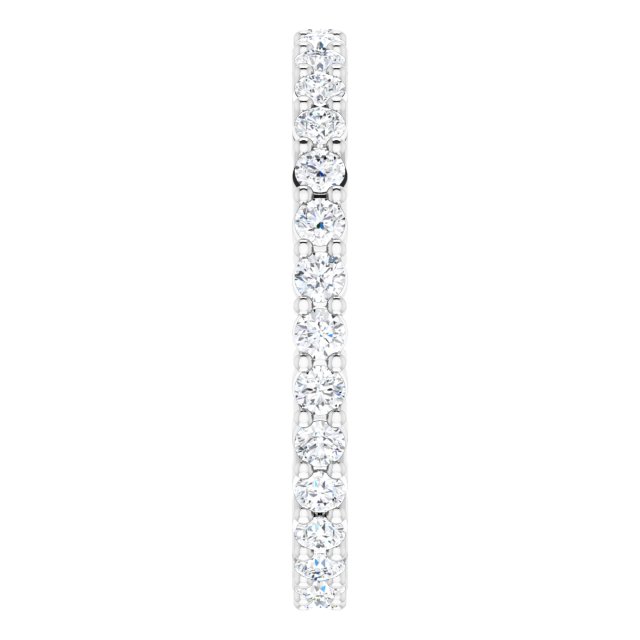 10K Gold Round Lab-Grown Diamond Shared-Prong Eternity Band – 1.75 mm Stones - White Gold - view 4