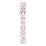 10K Gold Round Natural Diamond Shared-Prong Eternity Band – 2.25 mm Stones - Rose Gold - view 4