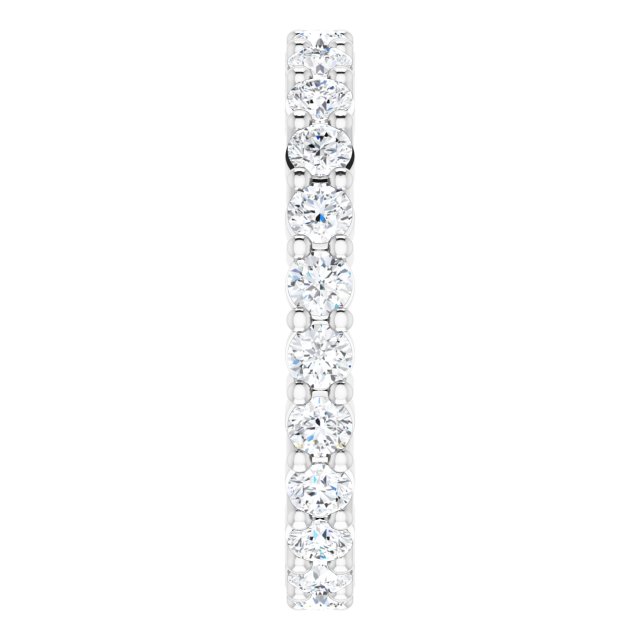 10K Gold Round Natural Diamond Shared-Prong Eternity Band – 2.25 mm Stones - White Gold - view 4