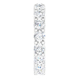 10K Gold Round Natural Diamond Shared-Prong Eternity Band – 3.4 mm Stones - White Gold - view 4