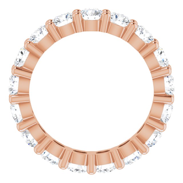10K Gold Round Lab-Grown Diamond Shared-Prong Eternity Band – 3.5 mm Stones - Rose Gold - view 2