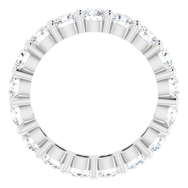 10K Gold Round Natural Diamond Shared-Prong Eternity Band – 3.5 mm Stones - White Gold - view 2