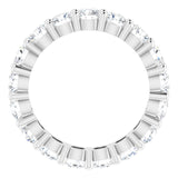 10K Gold Round Lab-Grown Diamond Shared-Prong Eternity Band – 3.5 mm Stones - White Gold - view 2