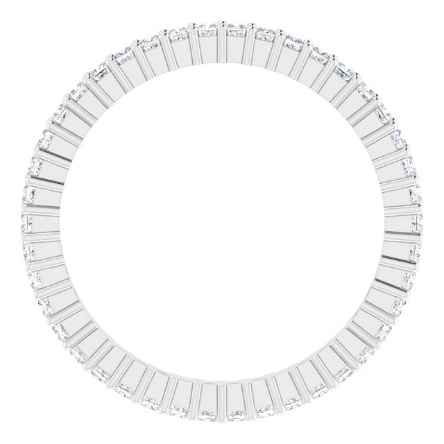 10K Gold Square Lab-Grown Diamond Shared-Prong Eternity Band – 1.25x1.25 mm Stones - White Gold - view 2