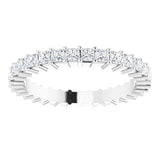 10K Gold Square Natural Diamond Shared-Prong Eternity Band – 1.75x1.75 mm Stones - White Gold - view 3