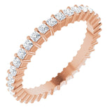 10K Gold Square Lab-Grown Diamond Shared-Prong Eternity Band – 1.5x1.5 mm Stones - Rose Gold