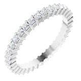 10K Gold Square Natural Diamond Shared-Prong Eternity Band – 1.5x1.5 mm Stones - White Gold