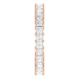 10K Gold Square Natural Diamond Shared-Prong Eternity Band – 2x2 mm Stones - Rose Gold - view 4