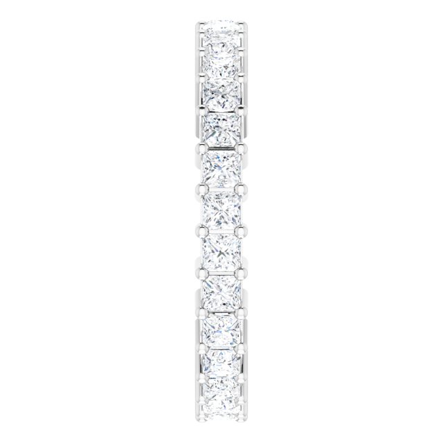 10K Gold Square Natural Diamond Shared-Prong Eternity Band – 2x2 mm Stones - White Gold - view 4