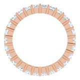10K Gold Square Lab-Grown Diamond Shared-Prong Eternity Band – 2.25x2.25 mm Stones - Rose Gold - view 2