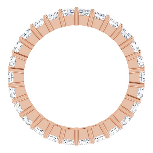 10K Gold Square Lab-Grown Diamond Shared-Prong Eternity Band – 2.25x2.25 mm Stones - Rose Gold - view 2