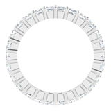 10K Gold Square Natural Diamond Shared-Prong Eternity Band – 2.25x2.25 mm Stones - White Gold - view 2