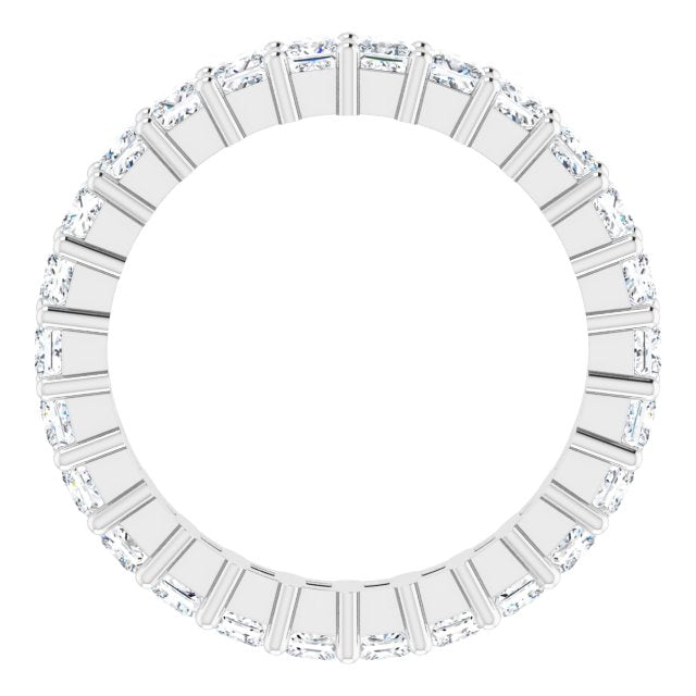 10K Gold Square Natural Diamond Shared-Prong Eternity Band – 2.25x2.25 mm Stones - White Gold - view 2