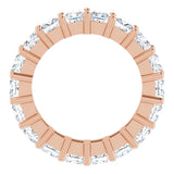 10K Gold Square Lab-Grown Diamond Shared-Prong Eternity Band – 3.5x3.5 mm Stones - Rose Gold - view 2