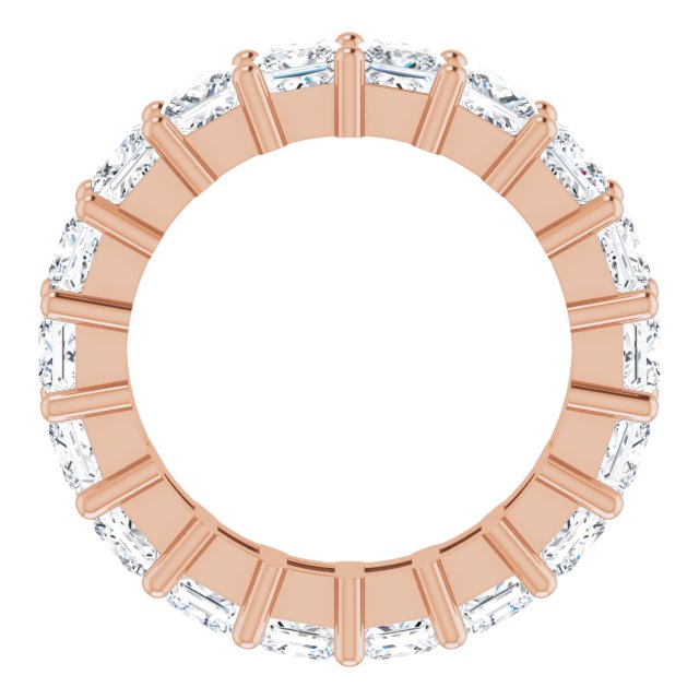 10K Gold Square Lab-Grown Diamond Shared-Prong Eternity Band – 3.5x3.5 mm Stones - Rose Gold - view 2