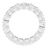 10K Gold Square Lab-Grown Diamond Shared-Prong Eternity Band – 3.5x3.5 mm Stones - White Gold - view 2