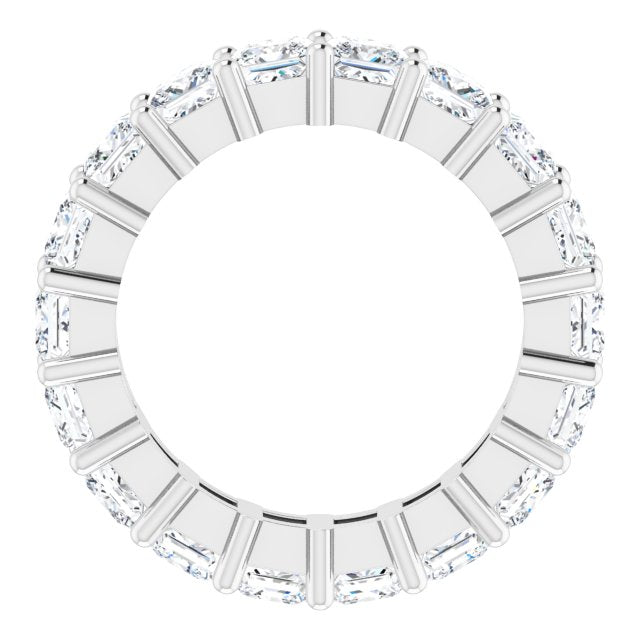 10K Gold Square Lab-Grown Diamond Shared-Prong Eternity Band – 3.5x3.5 mm Stones - White Gold - view 2