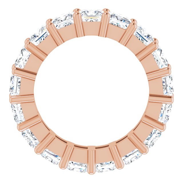 10K Gold Square Lab-Grown Diamond Shared-Prong Eternity Band – 3.75x3.75 mm Stones - Rose Gold - view 2