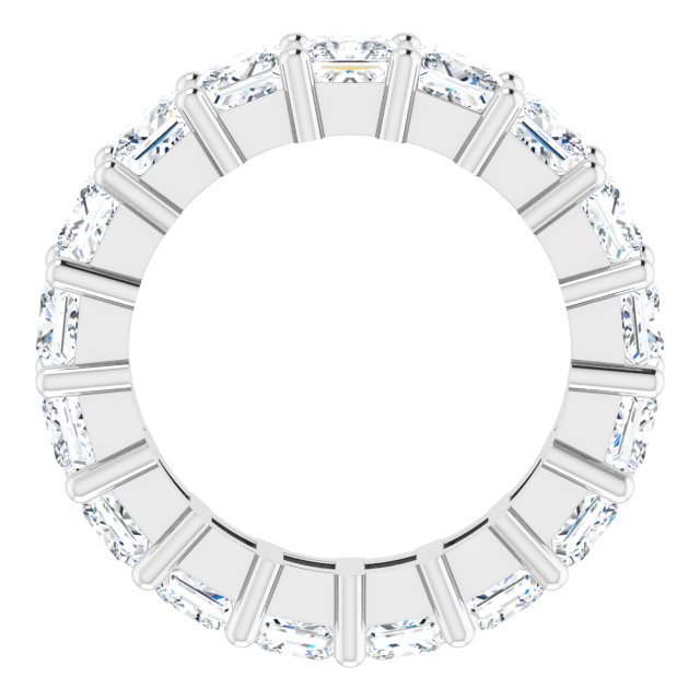 10K Gold Square Lab-Grown Diamond Shared-Prong Eternity Band – 3.75x3.75 mm Stones - White Gold - view 2