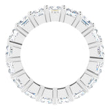 10K Gold Square Natural Diamond Shared-Prong Eternity Band – 3.75x3.75 mm Stones - White Gold - view 2