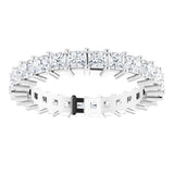 10K Gold Square Natural Diamond Shared-Prong Eternity Band – 2.25x2.25 mm Stones - White Gold - view 3