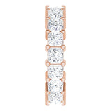 10K Gold Square Natural Diamond Shared-Prong Eternity Band – 3.5x3.5 mm Stones - Rose Gold - view 4