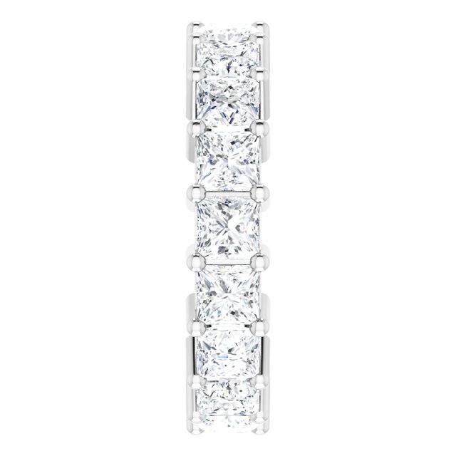 10K Gold Square Lab-Grown Diamond Shared-Prong Eternity Band – 3.5x3.5 mm Stones - White Gold - view 4