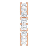 10K Gold Square Lab-Grown Diamond Shared-Prong Eternity Band – 3x3 mm Stones - Rose Gold - view 4