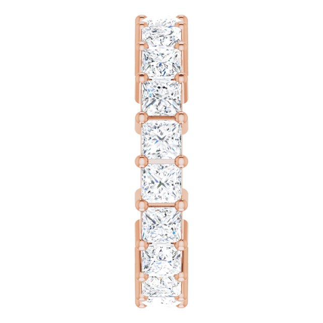 10K Gold Square Lab-Grown Diamond Shared-Prong Eternity Band – 3x3 mm Stones - Rose Gold - view 4