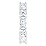 10K Gold Square Lab-Grown Diamond Shared-Prong Eternity Band – 3x3 mm Stones - White Gold - view 4