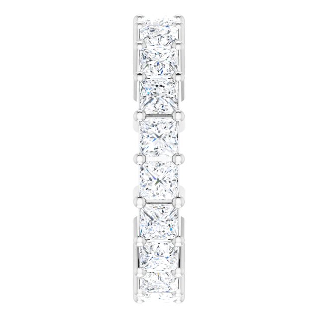 10K Gold Square Lab-Grown Diamond Shared-Prong Eternity Band – 3x3 mm Stones - White Gold - view 4