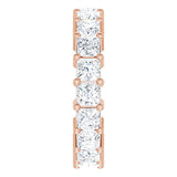 10K Gold Square Natural Diamond Shared-Prong Eternity Band – 3.25x3.25 mm Stones - Rose Gold - view 4