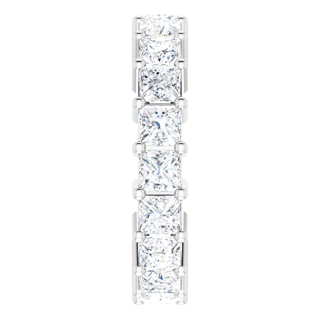 10K Gold Square Natural Diamond Shared-Prong Eternity Band – 3.25x3.25 mm Stones - White Gold - view 4