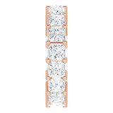 10K Gold Square Lab-Grown Diamond Shared-Prong Eternity Band – 3.75x3.75 mm Stones - Rose Gold - view 4