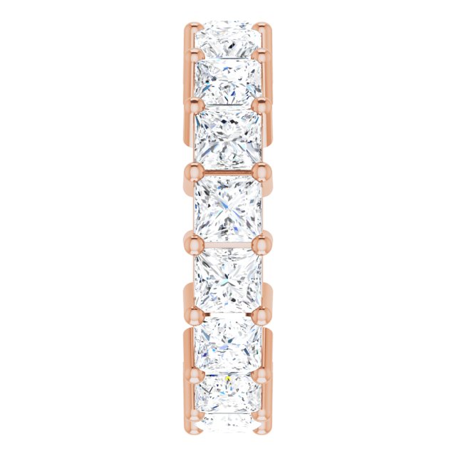 10K Gold Square Lab-Grown Diamond Shared-Prong Eternity Band – 3.75x3.75 mm Stones - Rose Gold - view 4
